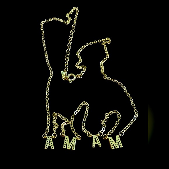 MAMA NECKLACE 14k on 925 STERLING SILVER CZ 16” ADJUSTABLE NIB - Picture 4 of 4